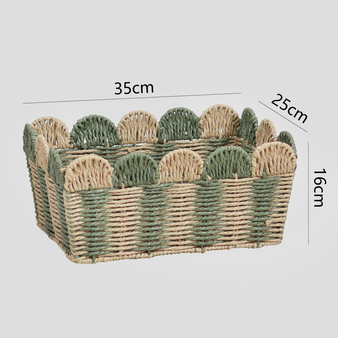 Handcrafted decorative basket with wave edge