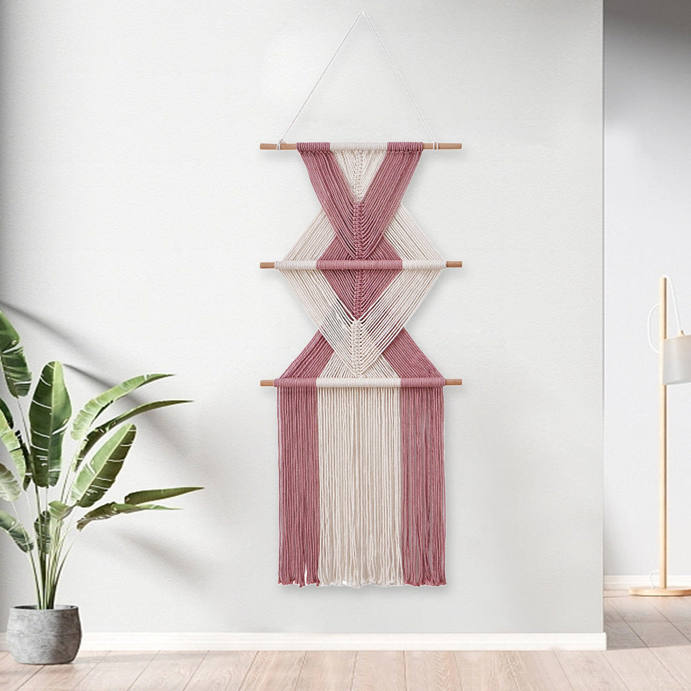 Macrame Wall Decor with Geometric Pattern