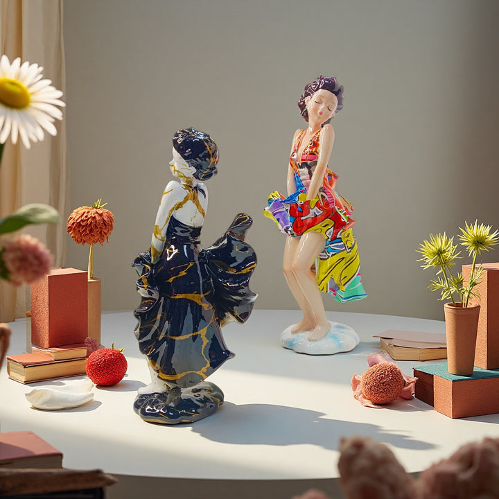 Artistic figure with beach design