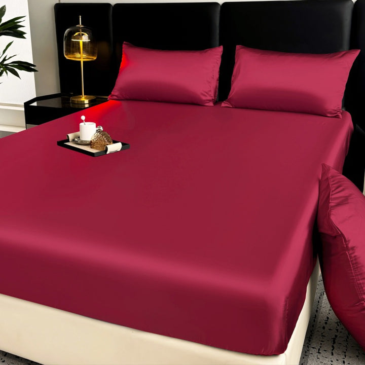 High-Thread Count Satin Bed Sheet Set