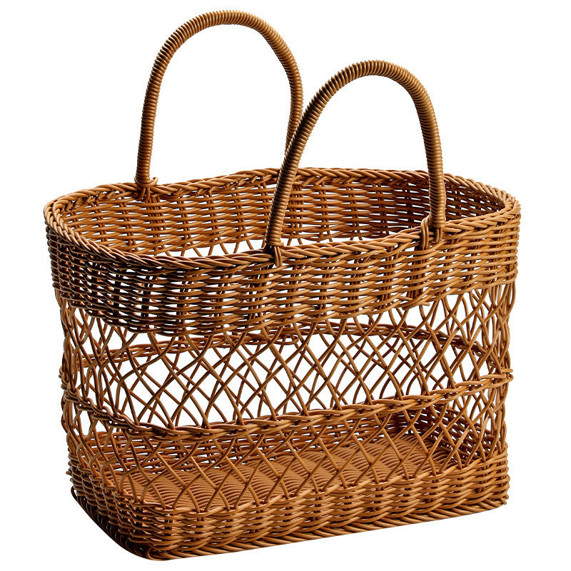 Handwoven Storage Basket With Sturdy Handles