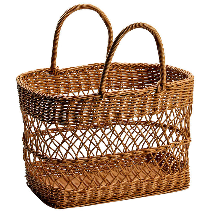Handwoven Storage Basket With Sturdy Handles