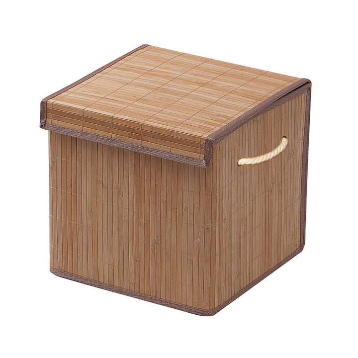 Laundry basket made of natural bamboo
