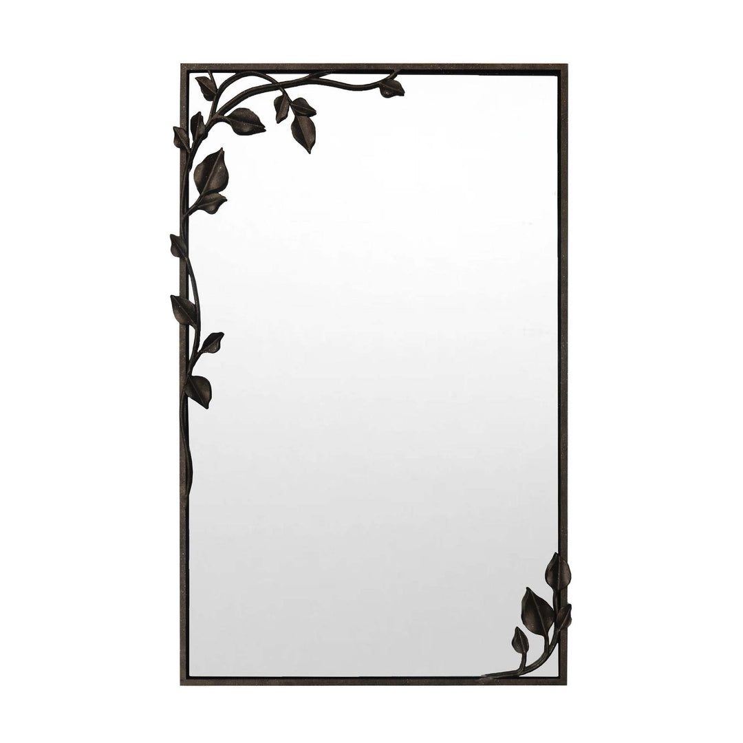 Ornate Wall Mirror With Leaf Accents