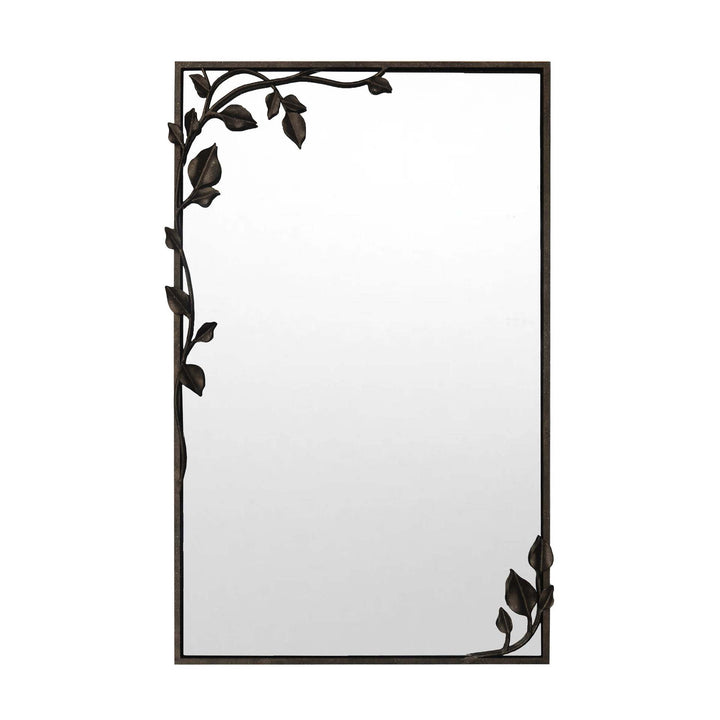 Ornate Wall Mirror With Leaf Accents