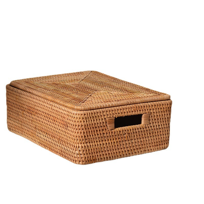 Storage box made of woven material