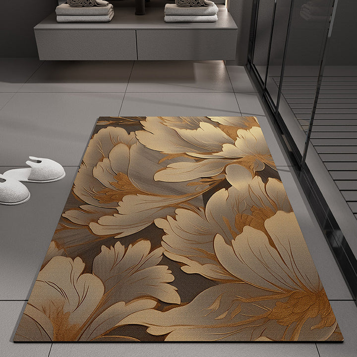 Floral Embossed Bath Mat