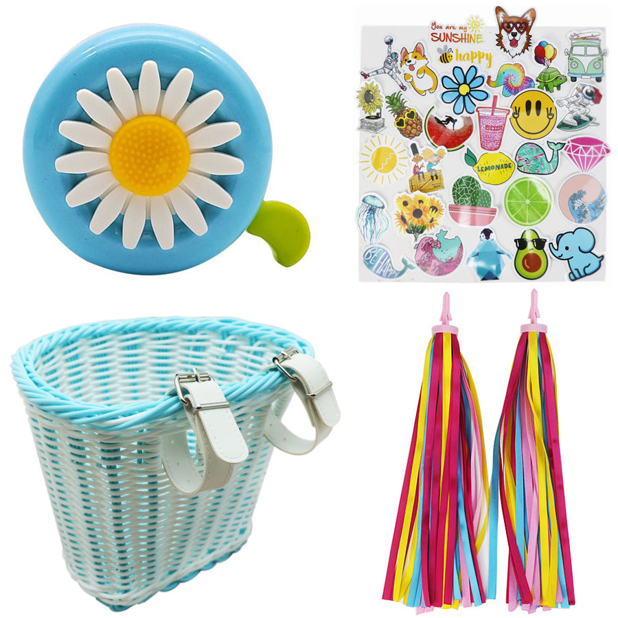 Playful basket with colorful appliqués