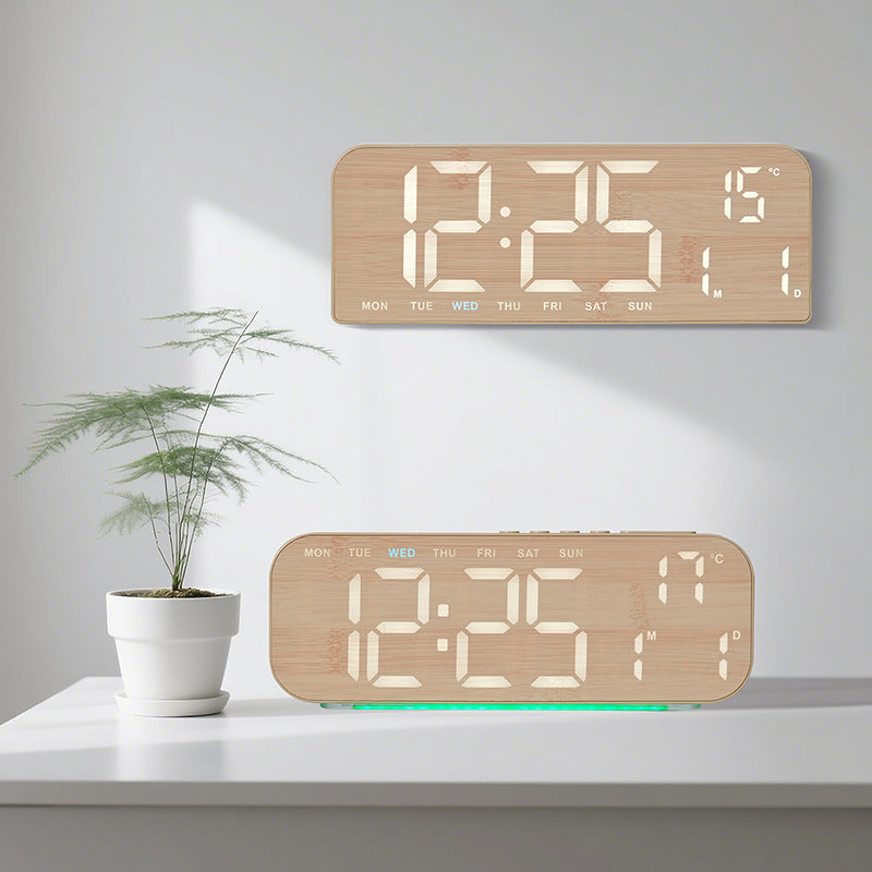 Digital Multi-Function Alarm Clock in Modern Textile Design