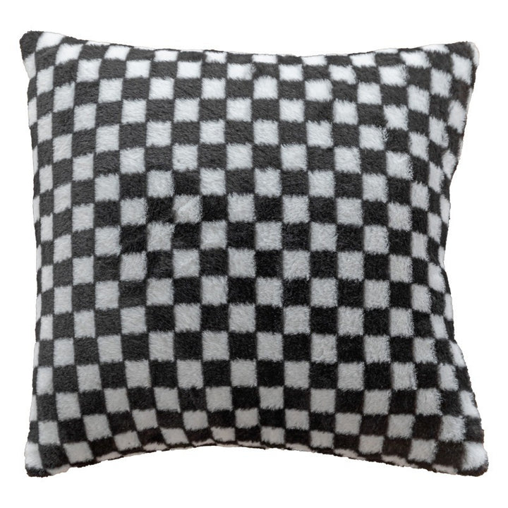 Plush Checkered Throw Pillow