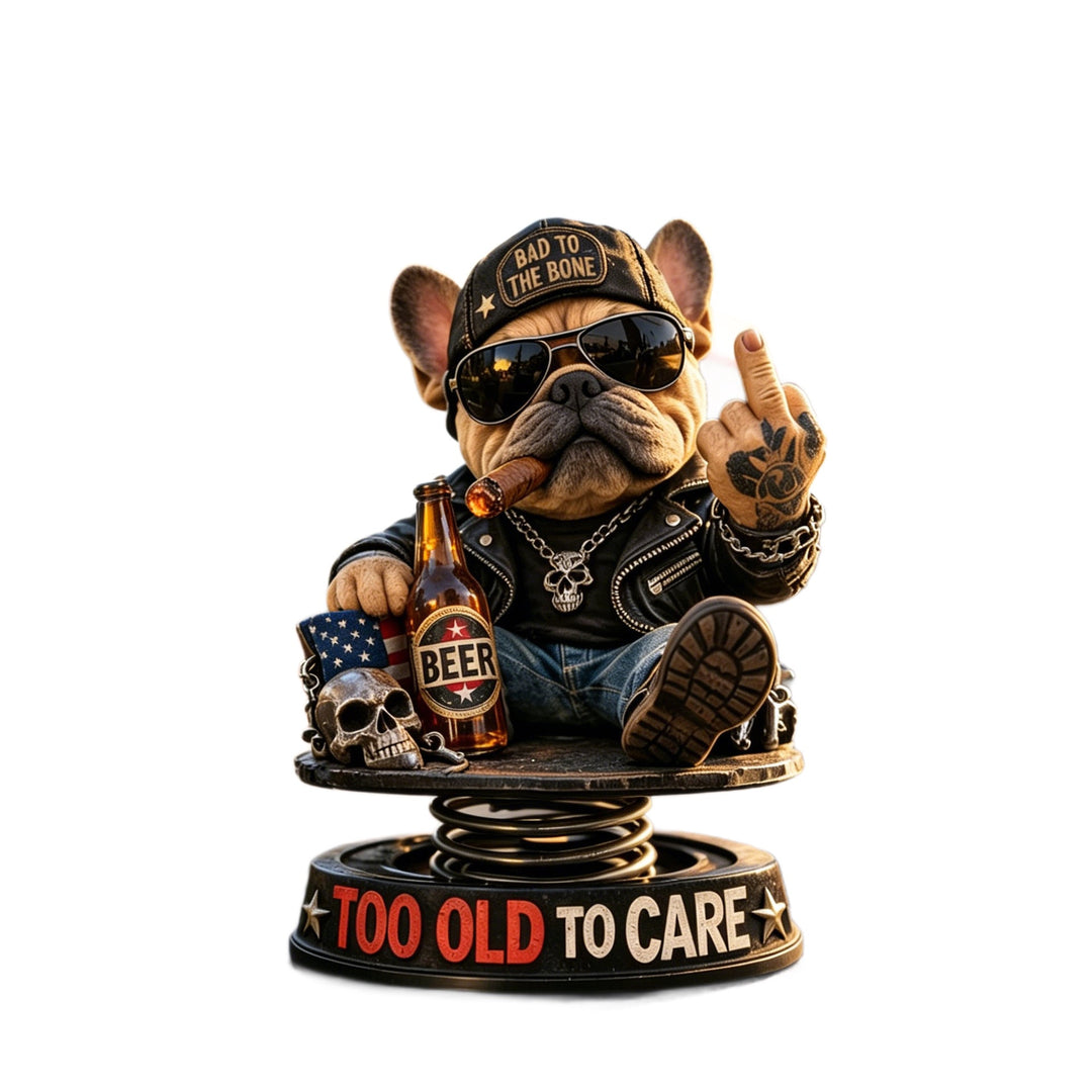 Decorative bulldog figure in rocker style