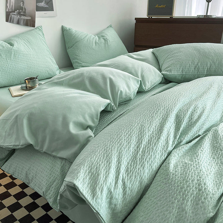 Premium Waffle-Textured Duvet Cover Set