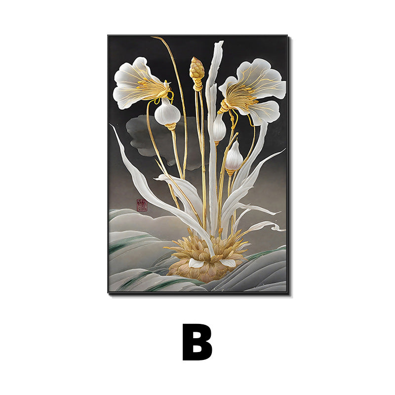 Elegant Lotus Flower Framed Art