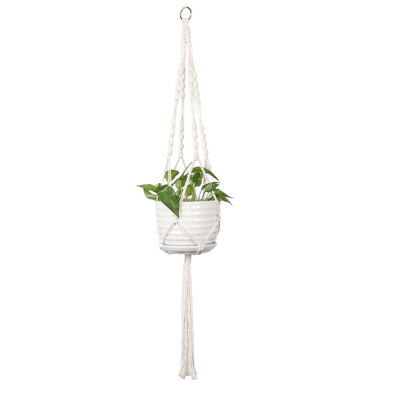 Plant-hanging macrame shelf