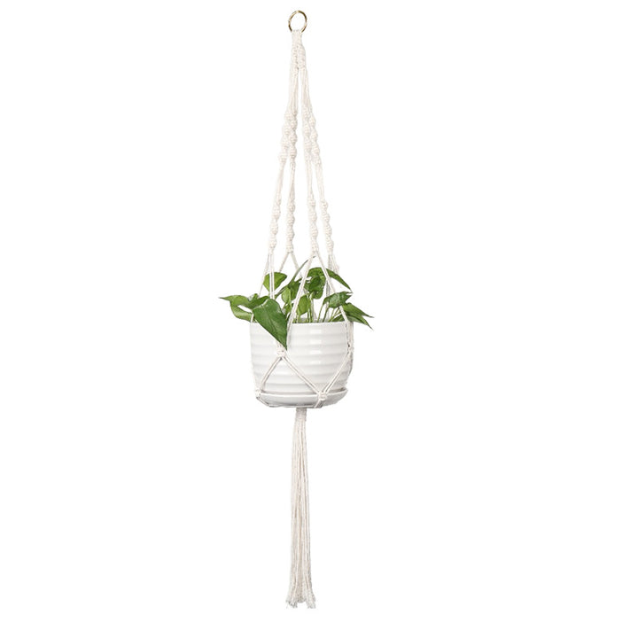 Plant-hanging macrame shelf
