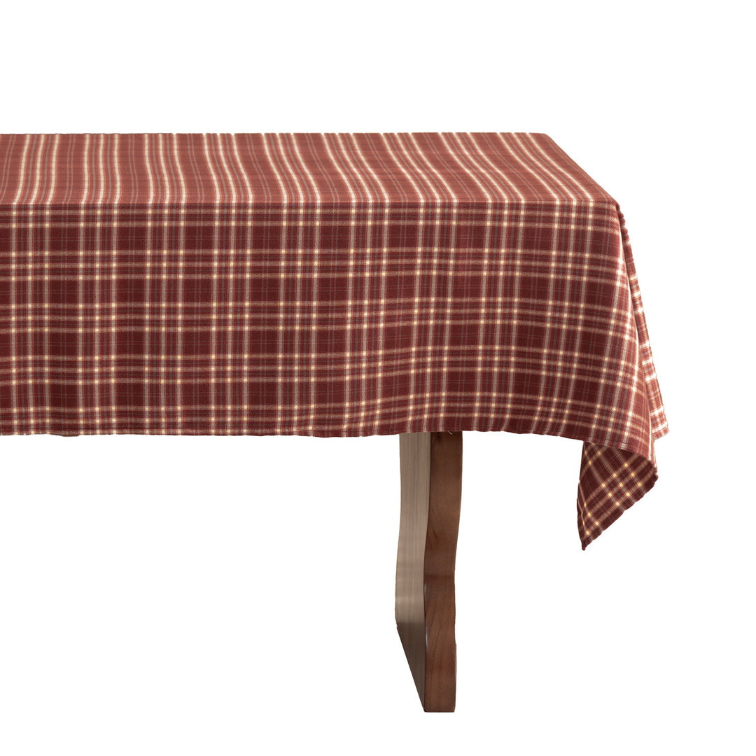 Checkered flannel tablecloth made of cotton blend with soft texture