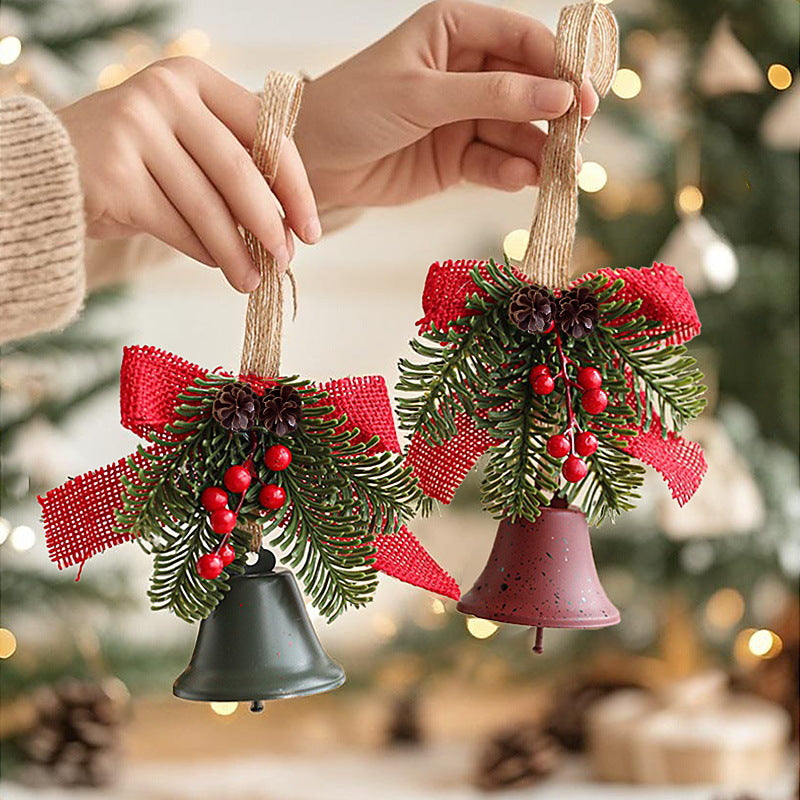 Festive Christmas bell with pine cone decoration