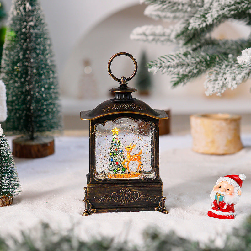 Lighter lantern with snow scenes