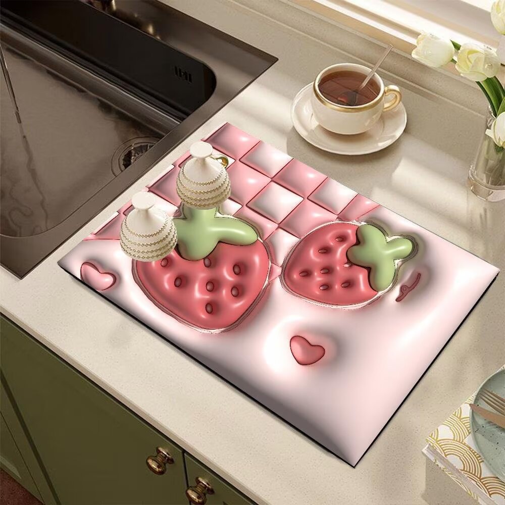 Cute Cartoon Dog-Themed Kitchen Mat