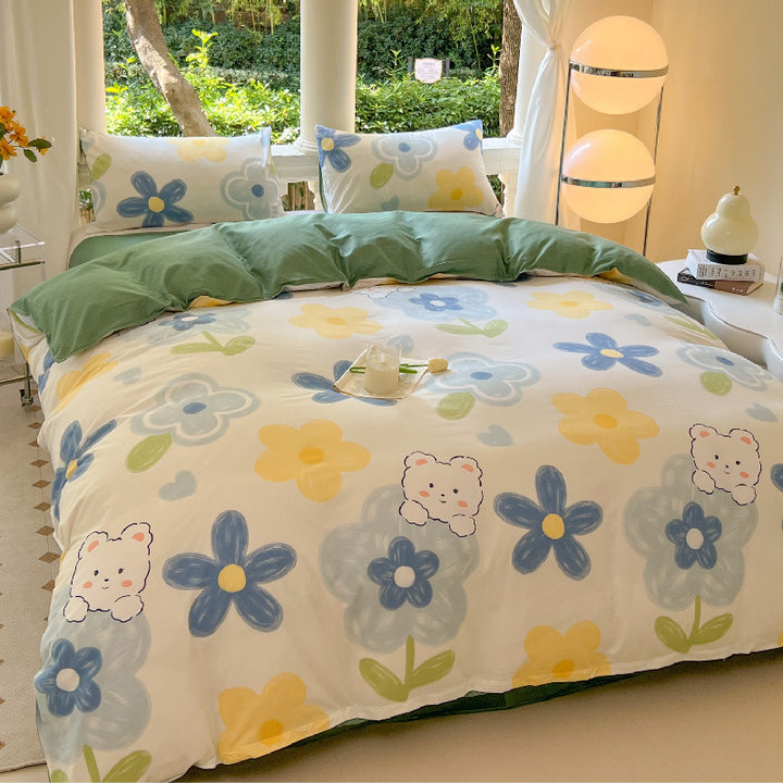 Playful Cartoon-Themed Bedding Ensemble