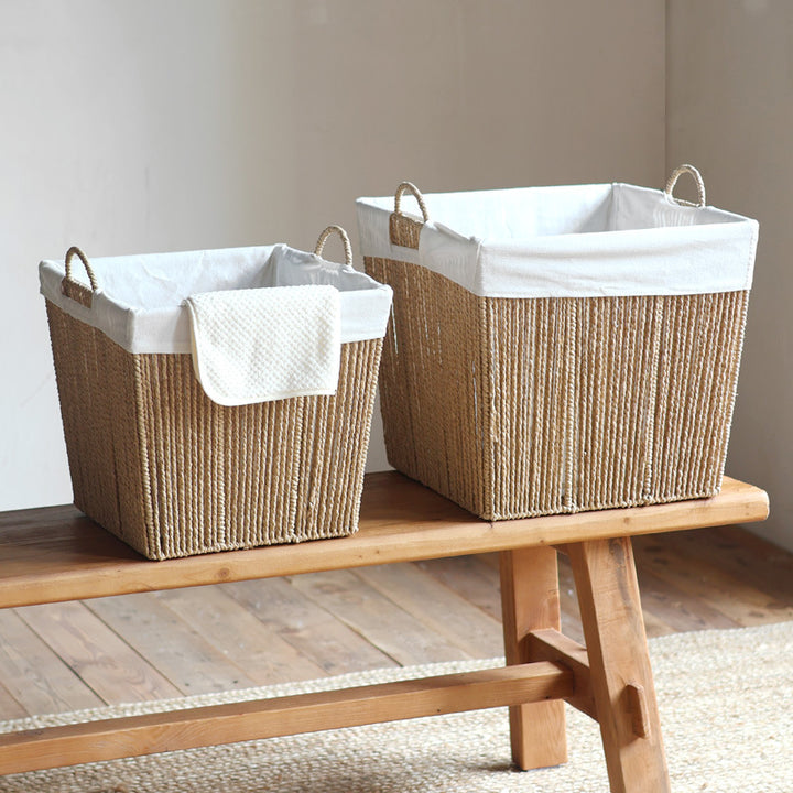 Storage basket with practical handles
