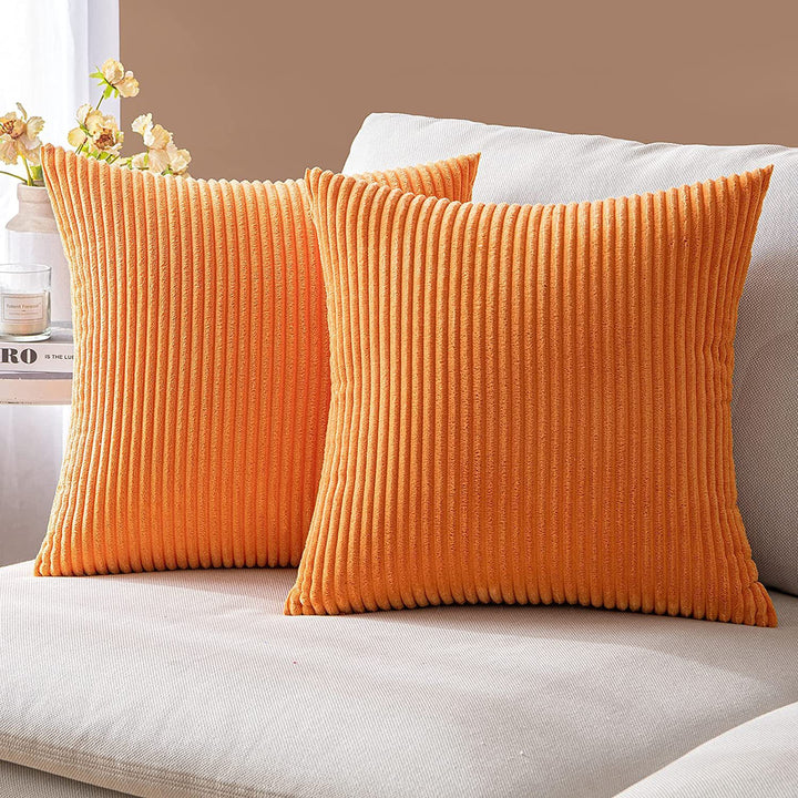 Ribbed Corduroy Textured Throw Pillow Covers