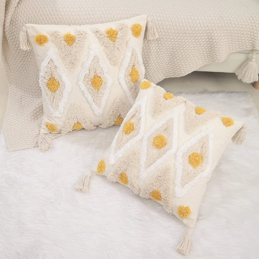 Geometric Patterned Macrame Cushion