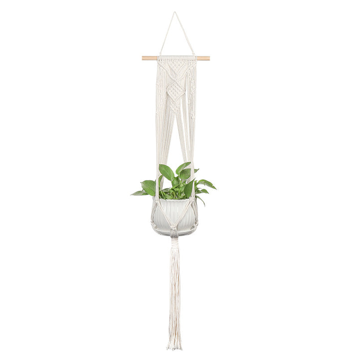 Plant-hanging macrame shelf