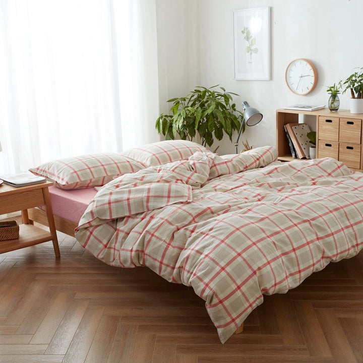 Decorative Cozy Checked Duvet Set Avarnia