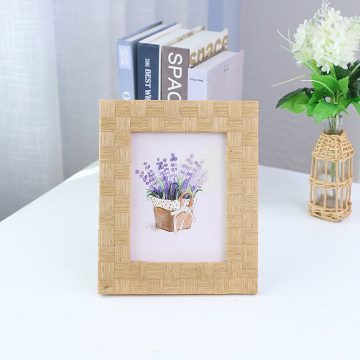 Artful Picture Frame Made of Natural Rattan