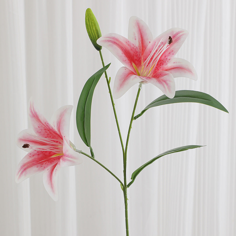 Artificial lily branch with realistic flowers