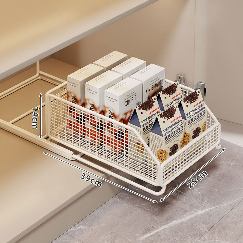 Pull-Out Mesh Pantry Drawer Organizer for Kitchen Cabinets