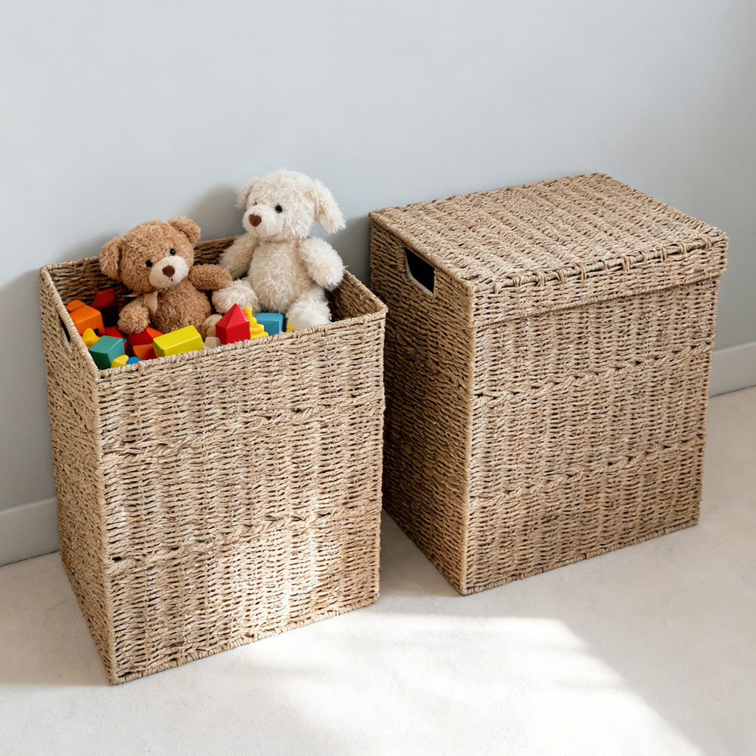 High-quality laundry basket with lid and handles