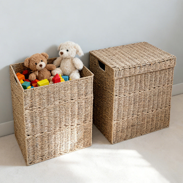 High-quality laundry basket with lid and handles