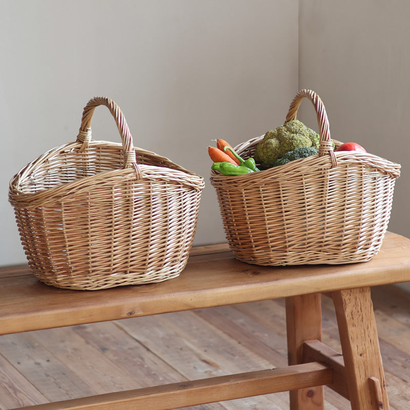 Storage basket made of natural rattan