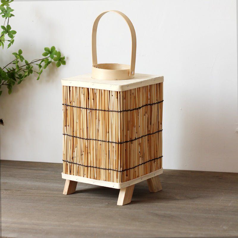 Stylish lantern made of natural materials