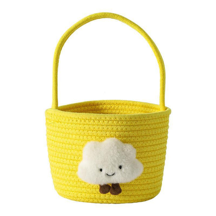 Storage basket with playful cloud motif
