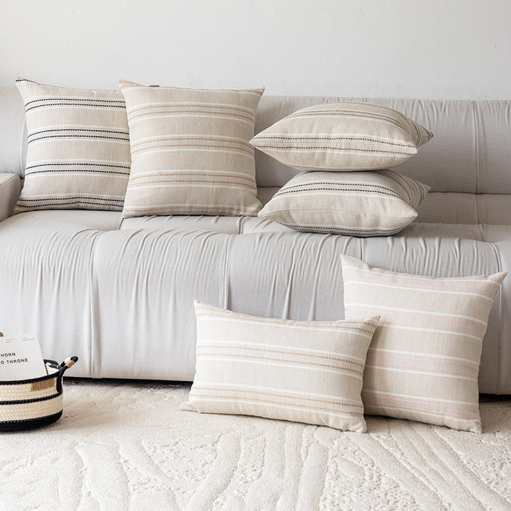 Textured Striped Decorative Pillow