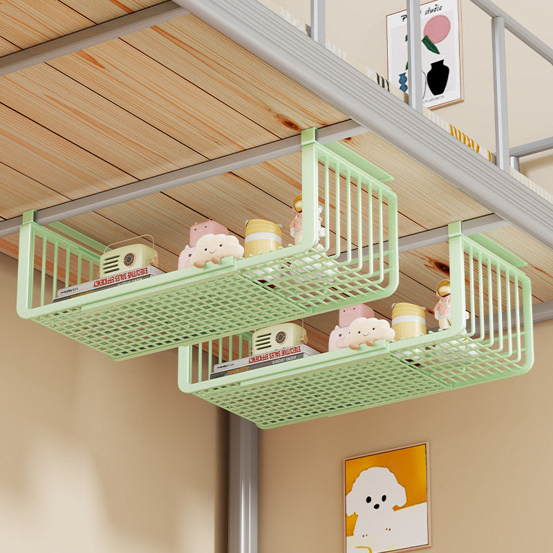 Under-Shelf Hanging Storage Basket Organizer for Loft Beds and Shelves