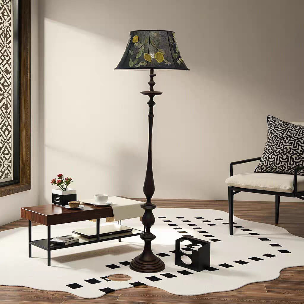 Elegant floral pattern floor lamp