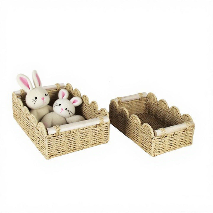 Scalloped Woven Storage Basket