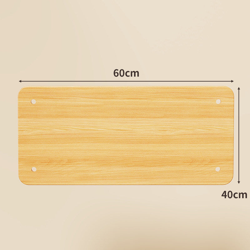 Compact Square Bamboo Shelf Panel with Rounded Corners and Pre-Drilled Mounting Holes