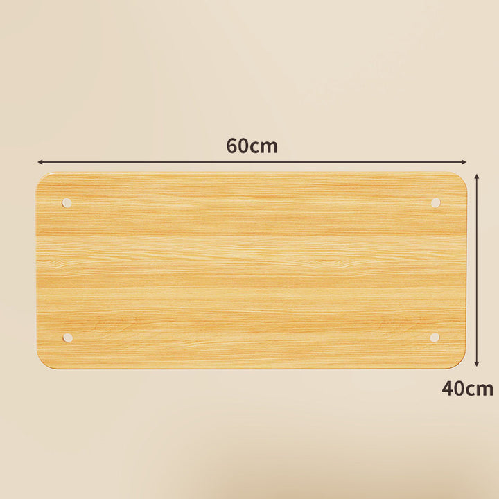 Compact Square Bamboo Shelf Panel with Rounded Corners and Pre-Drilled Mounting Holes