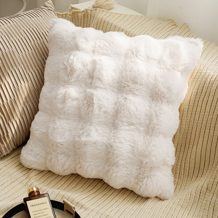 Embroidered Leaf Pattern Decorative Pillow