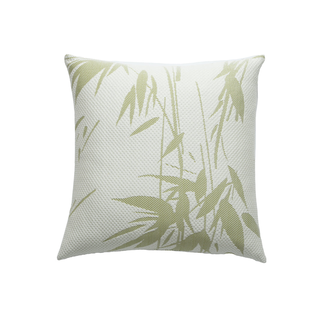 Jacquard pillowcase with textured waffle weave and delicate leaf pattern