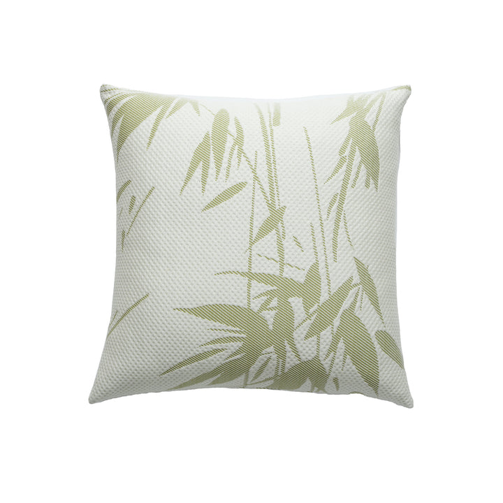 Jacquard pillowcase with textured waffle weave and delicate leaf pattern