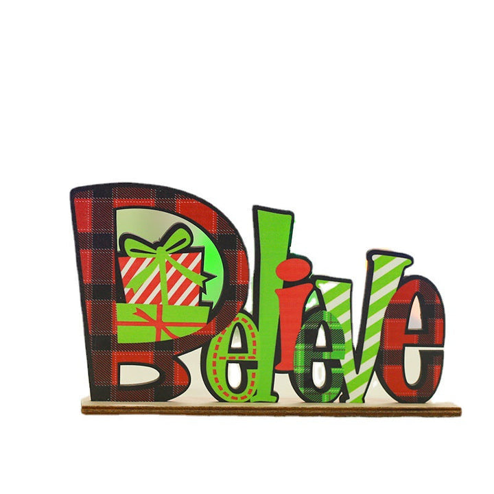 Festive wooden decoration with Christmas motif