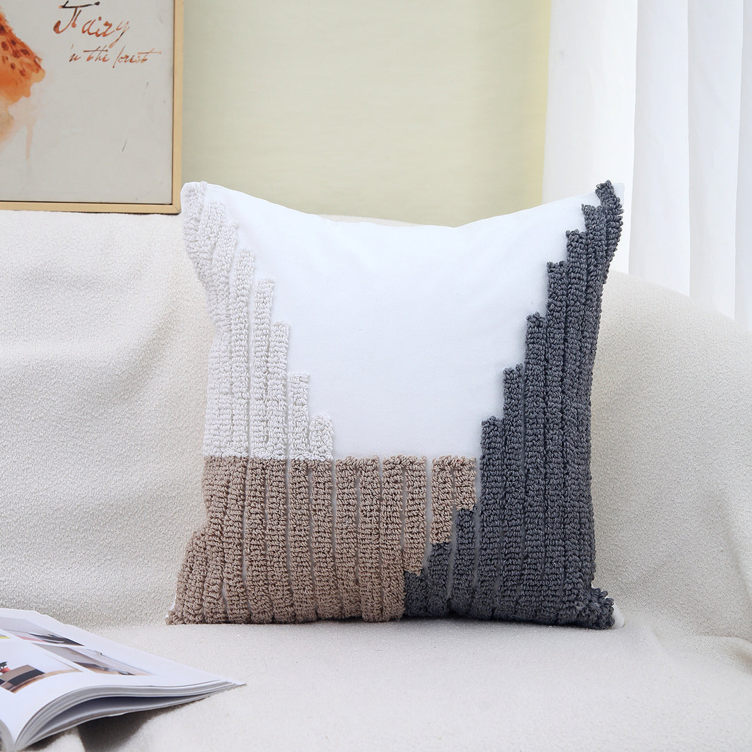 Textured Modern Geometric Throw Pillow