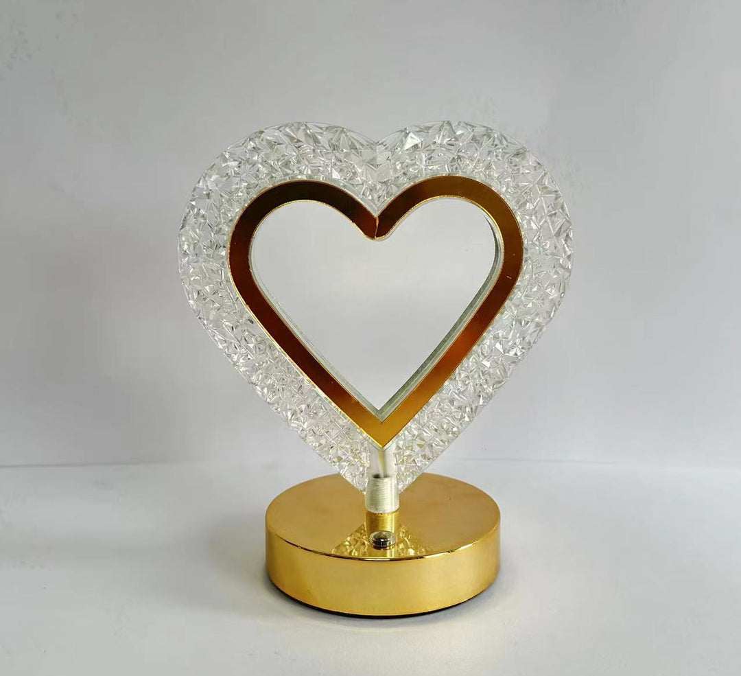 Decorative crystal-textured oval LED table lamp with dimmable touch base