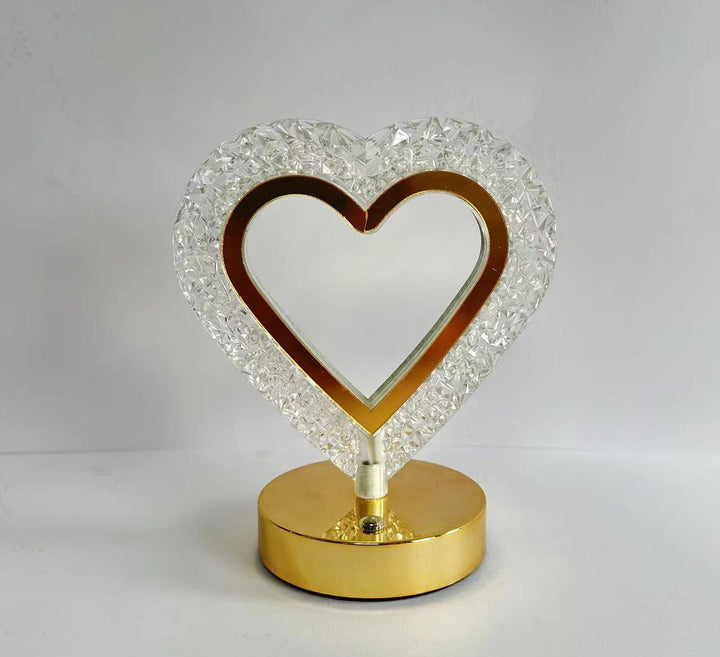 Decorative crystal-textured oval LED table lamp with dimmable touch base